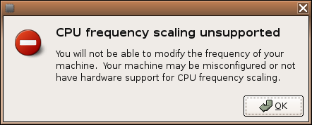 No CPU Frequency Scaling